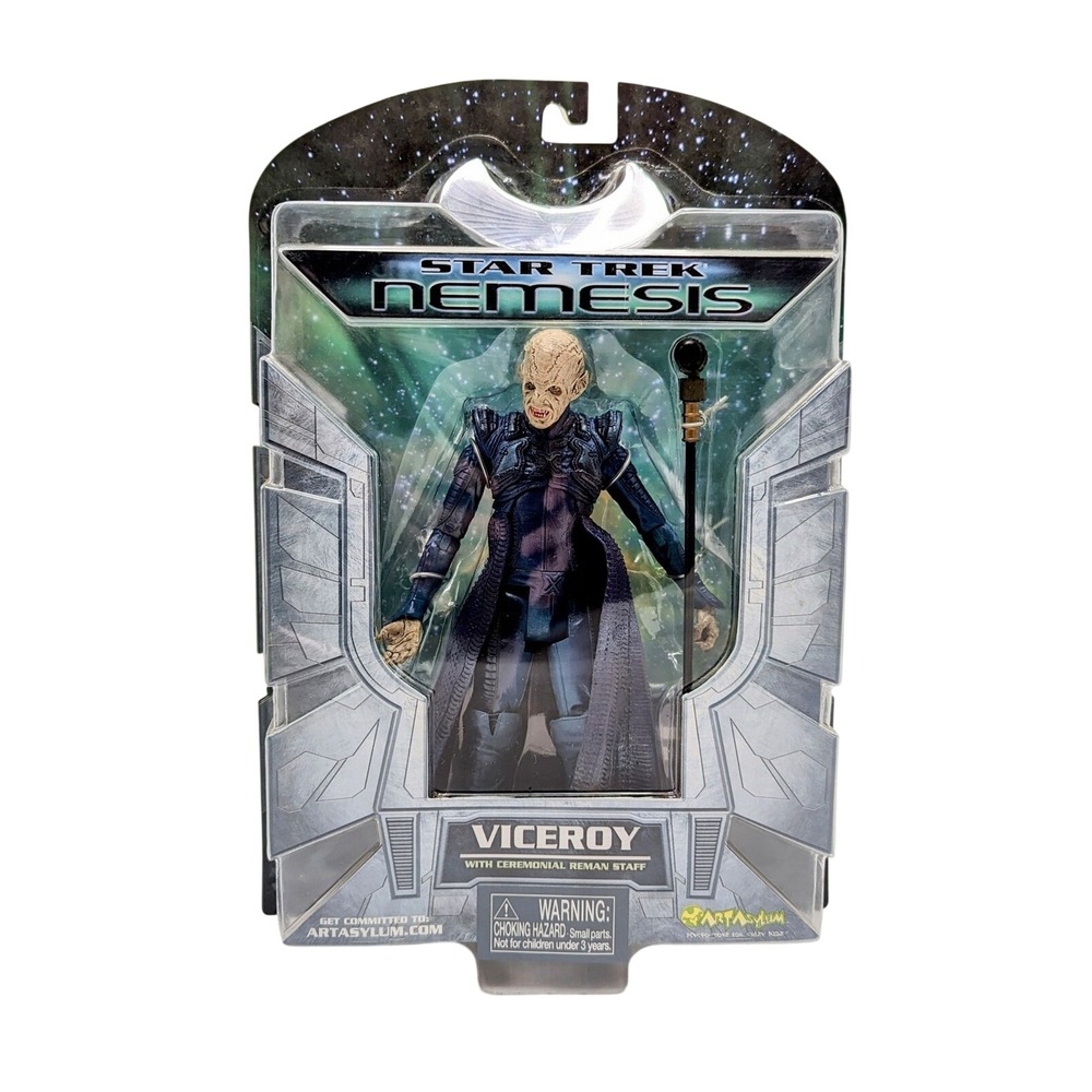 2002 Art Asylum Star Trek Nemesis Viceroy With Ceremonial Reman Staff